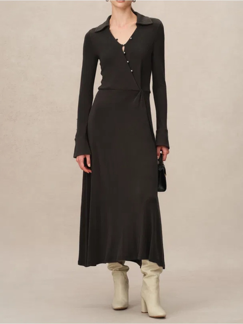 Sam Frenzel Ruby Knotted Dress in Wool-Thermolite